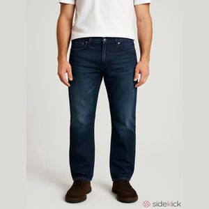 7 For All Mankind Carsen Easy Straight Jeans Men's Size 33 Dark Wash Stretch